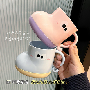 大眼牙杯洗漱杯可爱高颜值刷牙杯子家用儿童学生宿舍牙缸漱口杯