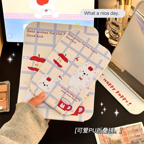 超大折叠镜化妆镜女办公室桌面可立学生宿舍高颜值便携可爱梳妆镜