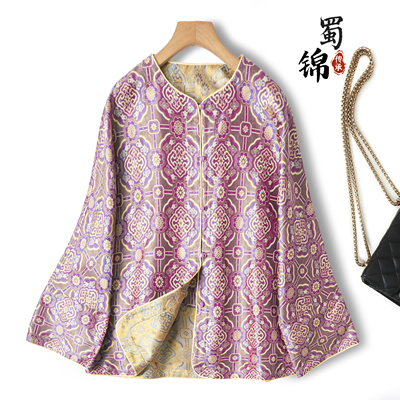 四方如意！新中式国风女装蜀锦双面穿100%真丝桑蚕丝外套秋季新品