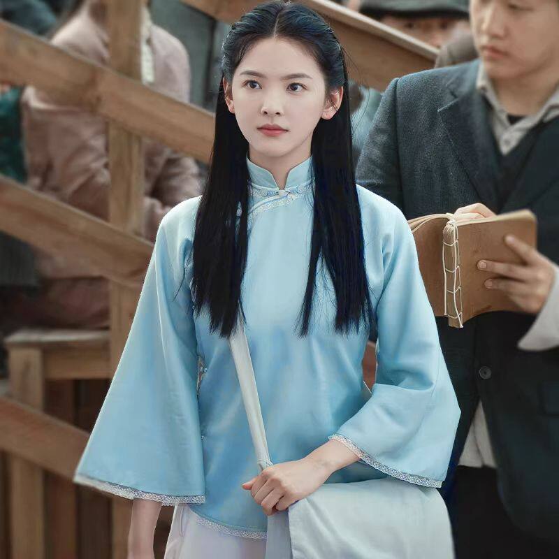 章若楠同款套装民国风女装五四青年装复古风文艺女青年毕业演出服