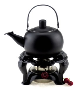包邮 不锈钢酒精炉泡茶套装 黑色茶炉古典茶壶配炉功夫小炉茶具组合