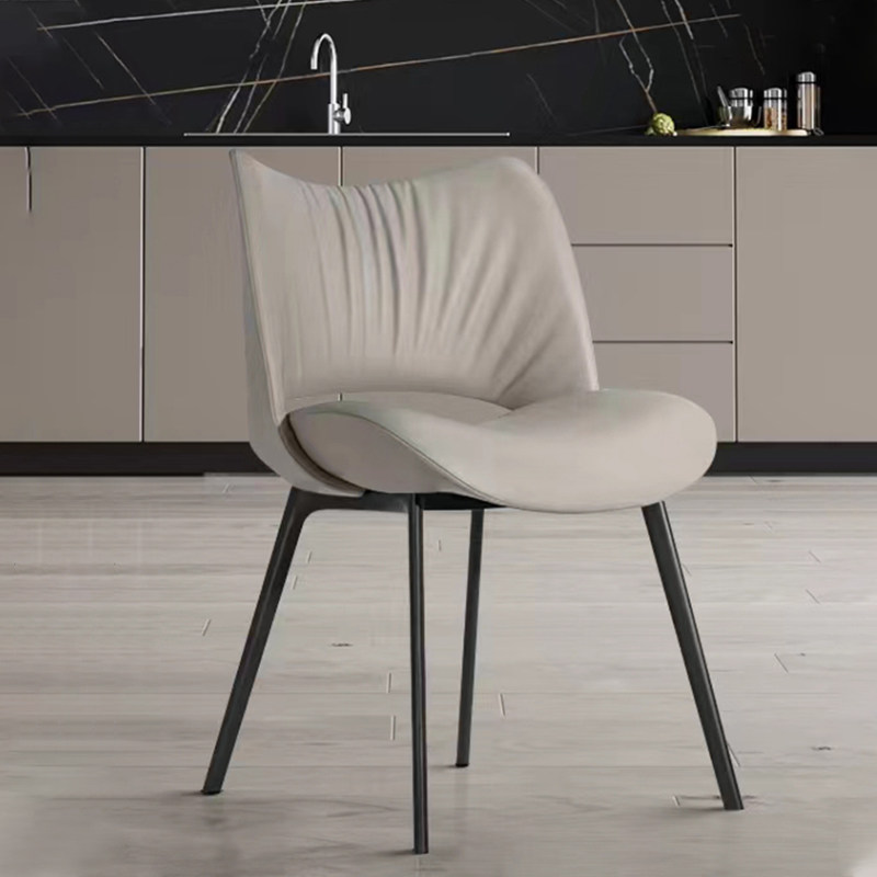 碳素钢超纤皮北欧餐椅