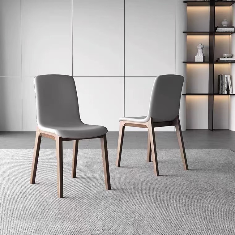 白蜡木超纤皮餐椅北欧餐椅