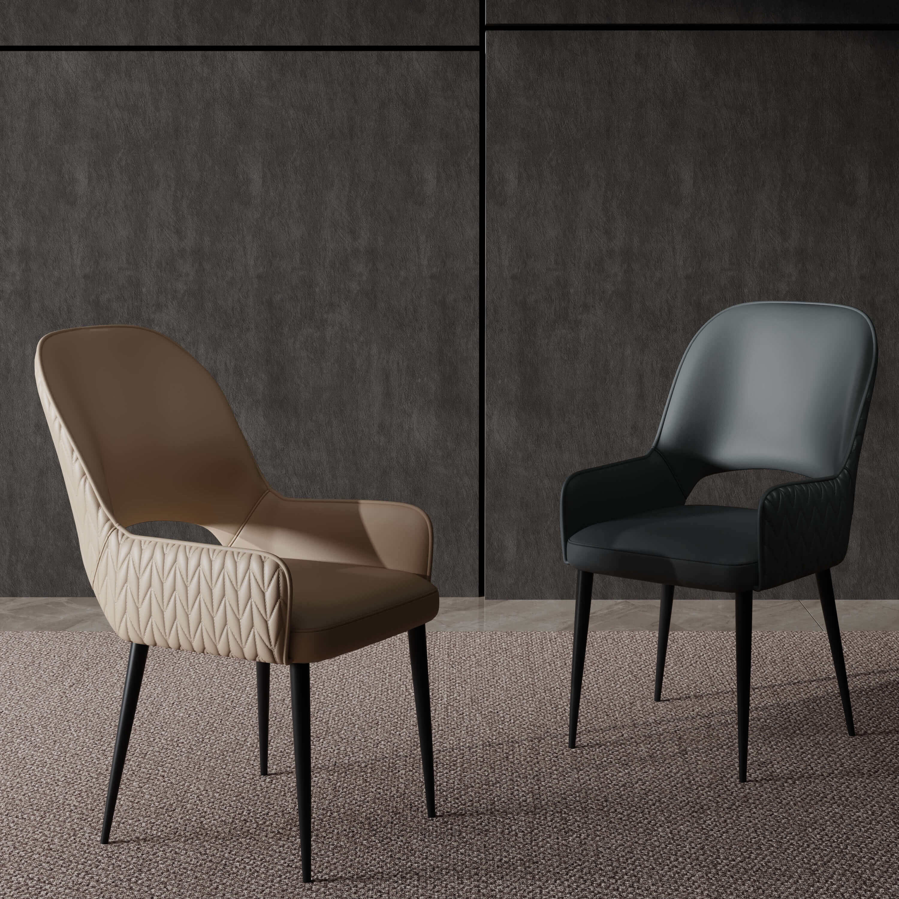 超纤皮北欧风格意式餐椅餐椅