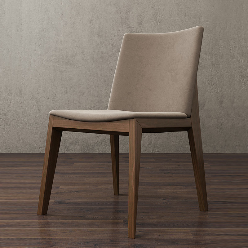 椅子家用北欧实木餐椅现代简约意式侘寂风餐桌椅复古原木靠背凳子