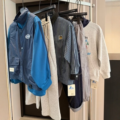 山系户外男女童假两件外套卫衣牛仔上衣春秋装中大童运动裤工装裤