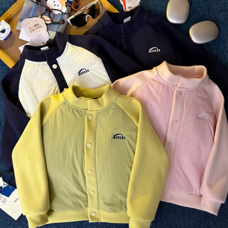 男女童蚕丝羊毛上衣秋冬款中大童夹棉棒球服棉服防泼水防风外套