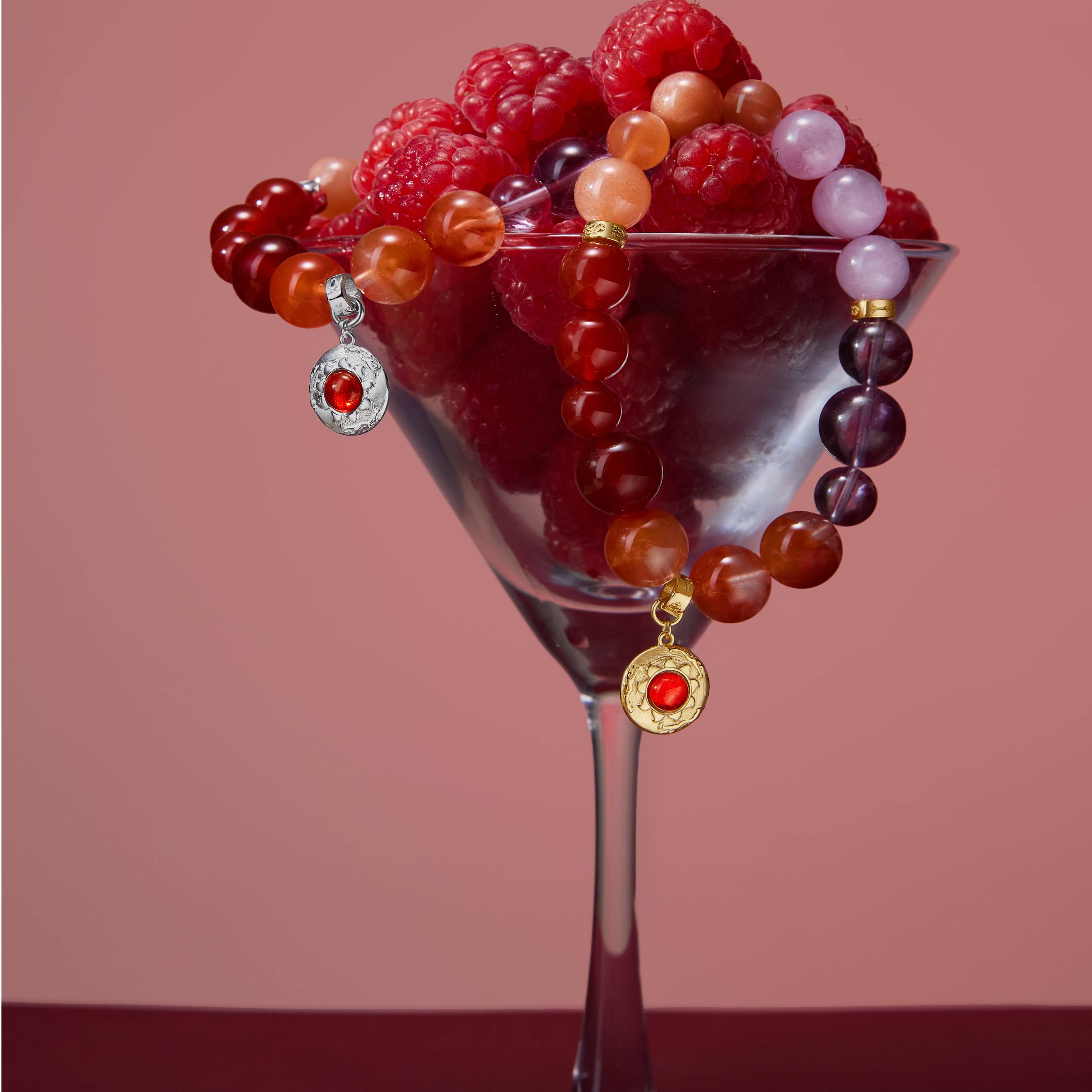 九紫离火手链红色本命年天然水晶