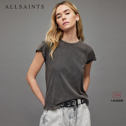 ALLSAINTS女士百搭短袖T恤春季新款时尚休闲圆领上衣WM275S