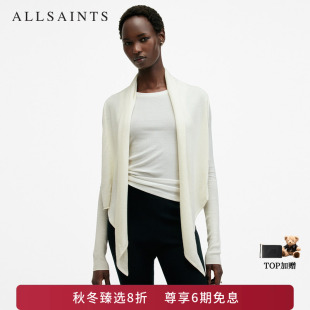 ALLSAINTS女士宽松羊毛衫针织开衫时尚休闲百搭纯色秋冬款W119KB