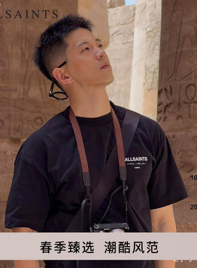 ALLSAINTS男士质感短袖T恤黑色百搭宽松上衣春季款男装M071PB