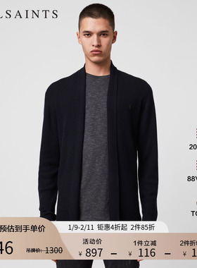 ALLSAINTS男士羊头针织开衫长袖羊毛衫外套百搭秋冬季款MK002D