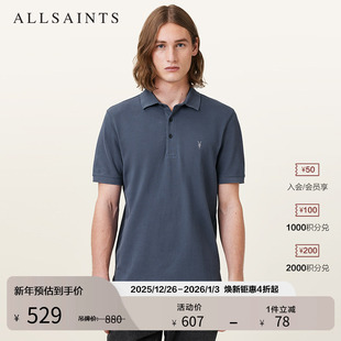 男装 商务百搭T恤2025年秋季 M075PB 纯色羊头Polo衫 ALLSAINTS男士