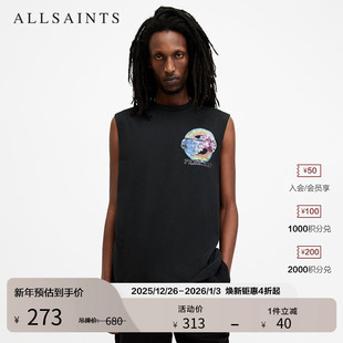 休闲百搭秋季 背心舒适T恤手绘印花款 MG516Z 无袖 ALLSAINTS男士