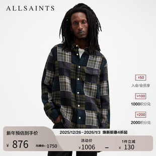 格纹衬衫 男装 休闲拼布衬衣打底衫 款 M056SB 秋季 ALLSAINTS男士