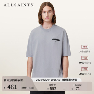 男装 休闲2025年秋季 M002PC 宽松圆领T恤Logo短袖 ALLSAINTS男士
