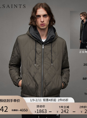ALLSAINTS男士休闲连帽夹克棉衣两穿棉服外套秋季款MJ126Z