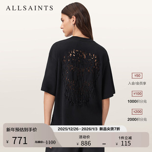 新款 2025秋季 W065JD T恤后背镂空宽松款 ALLSAINTS女士率性短袖