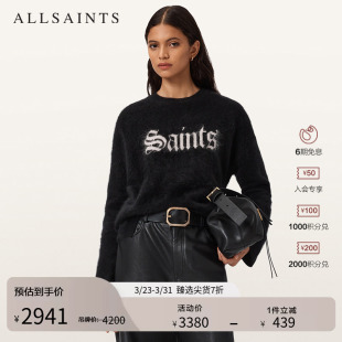W028KD 字母针织毛衣2026春季 ALLSAINTS女士慵懒羊绒衫 时尚