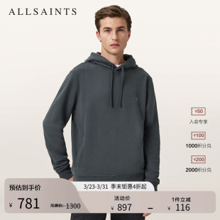 M003NZ 2026年春季 ALLSAINTS男士 羊头休闲卫衣柔软连帽衫
