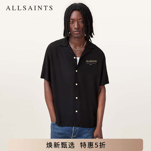 ALLSAINTS男士字母印花衬衫
