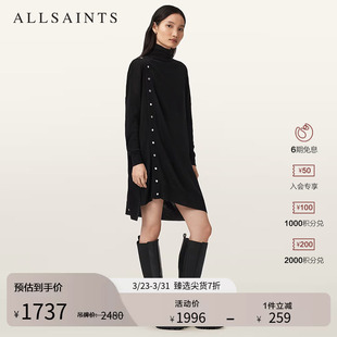 ALLSAINTS女士高领针织连衣裙时尚 W071DD 羊毛混纺2026春季