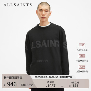 M029NA 2025年秋季 ALLSAINTS男士 水墨字母卫衣官方套头衫