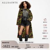 W053OA 女装 ALLSAINTS女士迷彩印花风衣宽松长款 外套春季