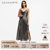 ALLSAINTS女士优雅吊带连衣裙性感开叉长裙秋季 女装 W255DB