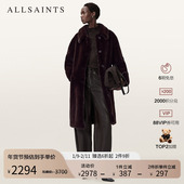 新款 ALLSAINTS女士长款 毛绒大衣保暖毛呢外套2025冬季 W131OD