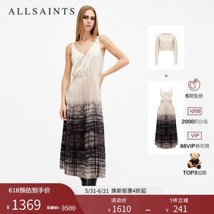 ALLSAINTS女士渐变扎染连衣裙两件套裙装套头毛衣百褶裙夏W207DB
