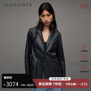 ALLSAINTS女士西装 WL124Z 款 皮衣Corinna复古宽松夹克外套春季