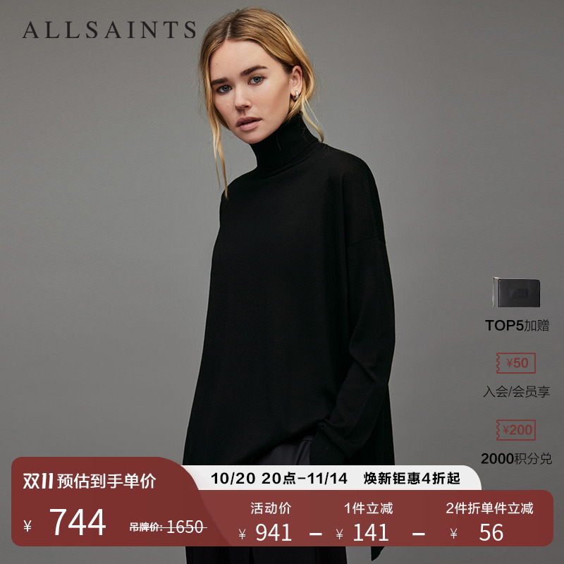 女士高领毛衣allsaints