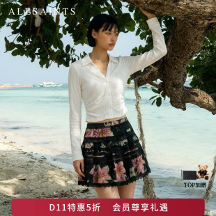 ALLSAINTS女士弹力修身上衣CONNIE长袖翻领T恤衫秋季2026新款