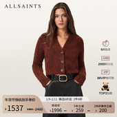 毛衣羊毛混纺2025冬新款 ALLSAINTS女士短款 V领针织开衫 W093KD