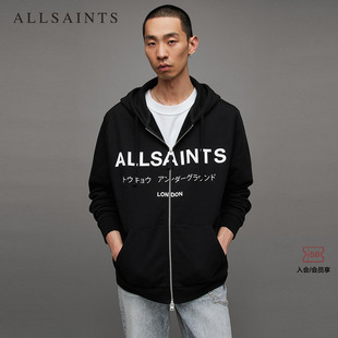 卫衣印花连帽外套春季 款 拉链开衫 ALLSAINTS男士 MG049Z