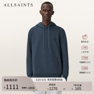 ALLSAINTS男士 M034NB 休闲连帽卫衣Logo袋鼠兜上衣2026春季