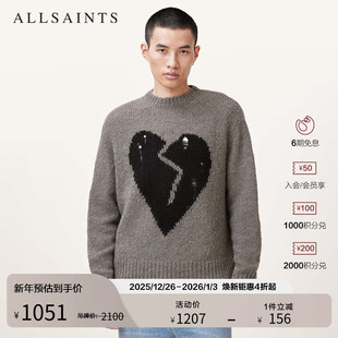 男装 2025年秋季 M001KC 爱心情侣毛衣羊毛混纺套头衫 ALLSAINTS男士