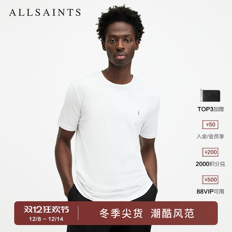 ALLSAINTS男士刺绣圆领夏季纯色