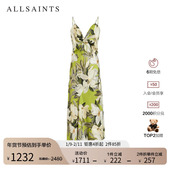 ALLSAINTS女士吊带连衣裙度假风花卉性感露背裙2025年秋季 W075DC