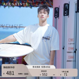 明星同款 街头涂鸦T恤休闲短袖 印花2026年春季 M063PC ALLSAINTS男士