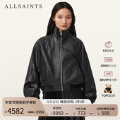 ALLSAINTS女士美式 高领皮衣外套Felda飞行夹克2025秋新W102LD