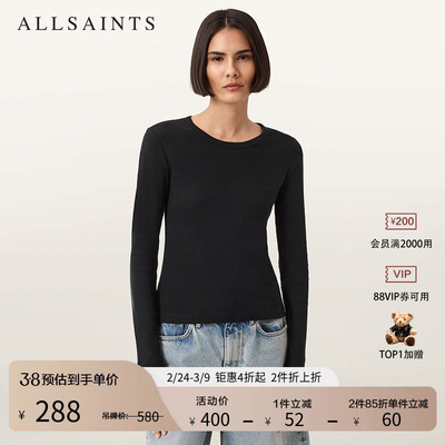 ALLSAINTS女士纯色长袖T恤