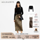印花裙秋季 ALLSAINTS女士豹纹连衣裙两件套裙装 气质针织衫 WD220U