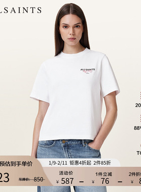 ALLSAINTS女士印花短袖T恤情侣款爱心上衣2025年秋季女装W056JC