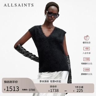 女装 W112KB 毛针织坎肩春季 ALLSAINTS女士V领羊绒背心时尚