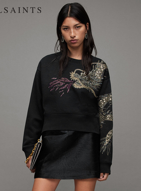 ALLSAINTS女士亮片休闲卫衣时尚舒适款外套秋季女装WM214Z
