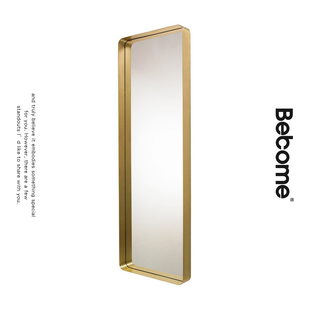 研舍摩登金属棒子电镀穿试衣镜子壁挂落地镜全身镜新款实拍G