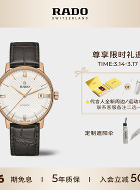 Rado瑞士雷达表晶璨皮表带腕表机械情侣手表男款女