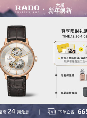 【新年礼物】Rado瑞士雷达表晶璨系列开芯镂空手表男款皮带机械表